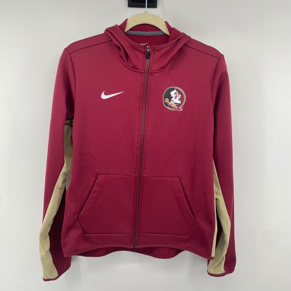 Nike Hoodie Women M Red FSU Seminoles Therma-FIT Full Zip Jacket